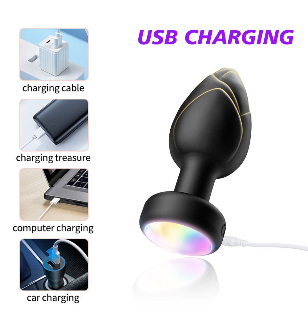 Sex Toys: Colorful Remote-Controlled Glowing Anal Plug, 10 Vibration Modes, Unisex, Adult Masturbation and Anal Massage image 5